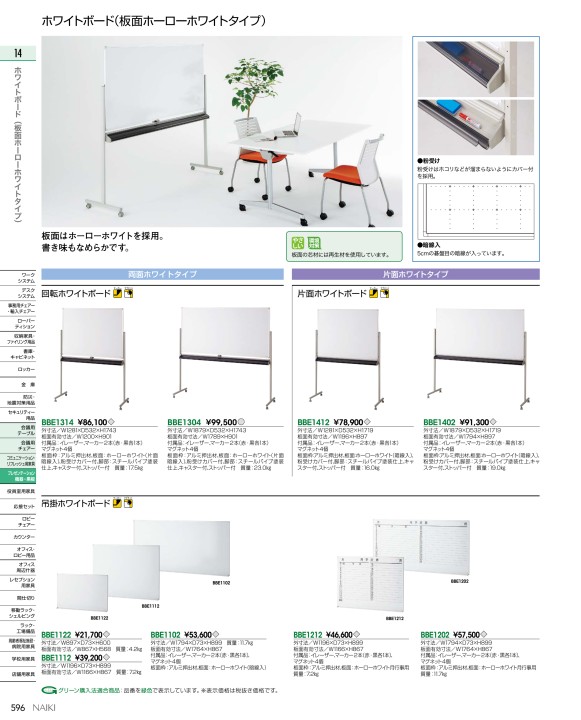 ナイキ 回転黒板 W1879×D532×H1743 ( BBE702 ) ナイキ ホワイトボード BBE602-LGL | ナイキ | MISUMI(ミスミ)
