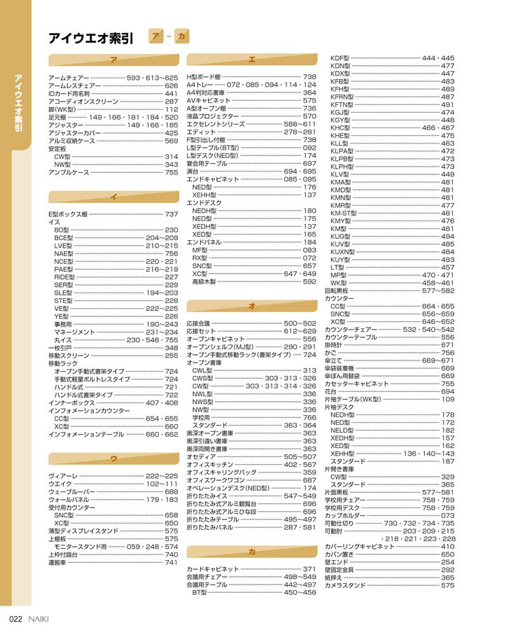 ナイキ オフィス家具総合カタログ 2022 改定版