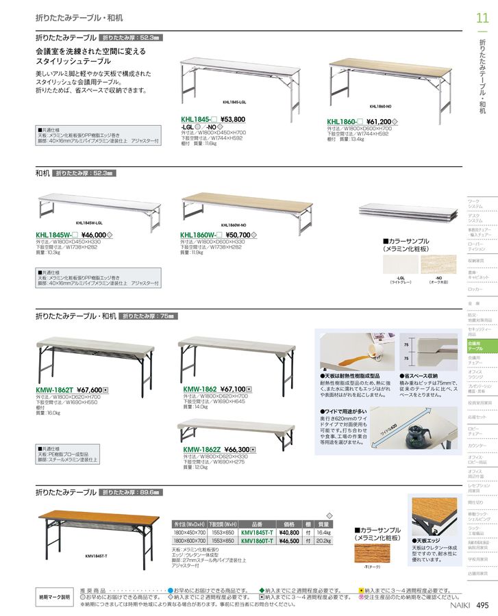 ナイキ オフィス家具総合カタログ 2022 改定版