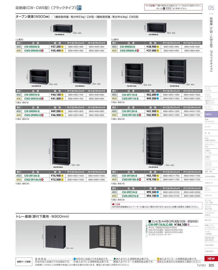 ナイキ   壁面書庫 スチール引違い書庫 2枚扉 899×450×700 ホワ CW-0907H-WW [I270304] ナイキ 収納庫 NWS型 スチール引違い書庫 2枚扉 899×400×