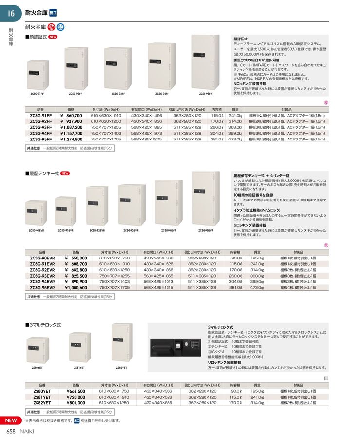ナイキ 耐火金庫 ■▼209-1773 ZCSGN-94FIDS-MN 1台 ナイキ 耐火金庫 □▽209-1773 ZCSGN-94FIDS-MN 1台